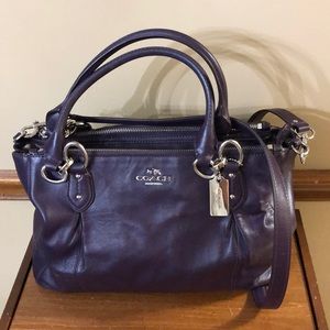 Coach Colette large leather satchel purple